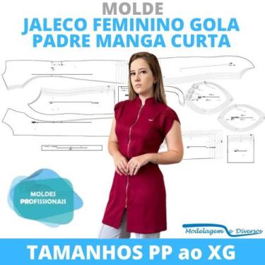 Imagem de Molde jaleco fem gola padre, modelagem&diversos, correios
