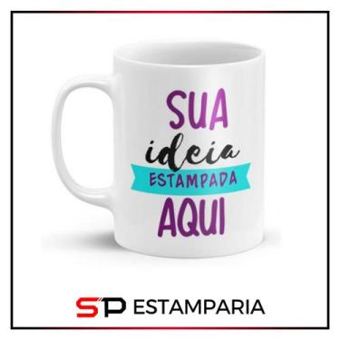 Imagem de Caneca Branca Cerâmica 325ml Personalizada - SP ESTAMPARIA