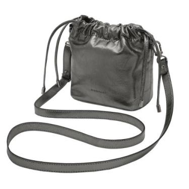Imagem de Bolsa de Couro Mariart Mini Cravo, Carbono