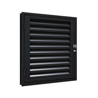 Imagem de Portinhola de Aço 60 x 60 x 4,5 cm Preto Esquerda Riobras Pronta