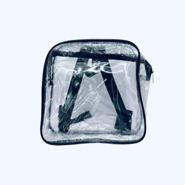 Imagem de MINI mochila PRETA infantil transparente cristal escola viagem lanchei