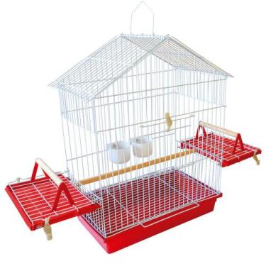 Imagem de Gaiola Calopsita Periquito Jelplast Aramado Vermelha