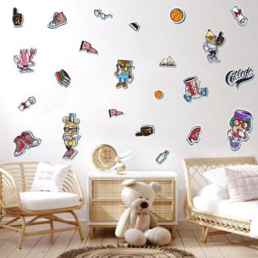 Imagem de Adesivo de Parede Decoração Minimalista Desenhos Divertidos - Adesivos