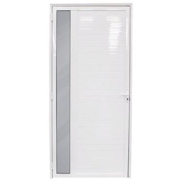 Imagem de Porta de Giro em Alumínio Lambri Branco 215x90x4 cm Esquerda VFM Nobre