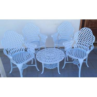 Imagem de Conjunto de Mesa Para Jardim Copacabana com Mesa Baixa em Alumínio Fun