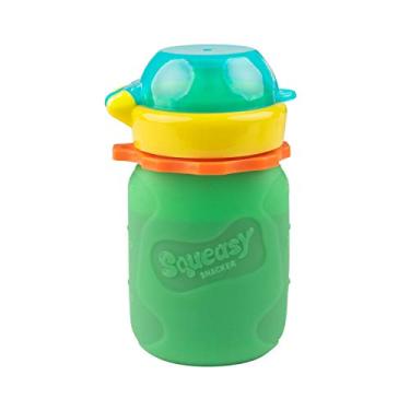 Imagem de Squeasy Snacker Bolsa para Alimentos Reutilizável de Silicone À Prova de Derramamento Verde de 3,5 Onças - para Alimentos Macios e Líquidos - Água, Molho de Maçã, Iogurte, Smoothies, Comida para Bebê - Própria para Máquina de Lavar Louça