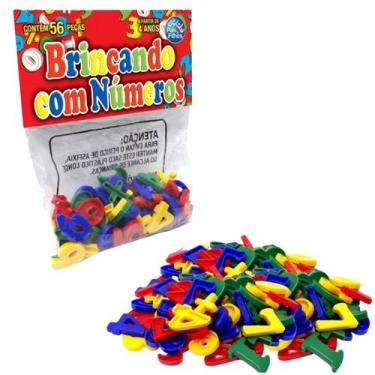 Imagem de Brinquedo Infantil Didático Educativo 56pçs Números Oferta - Pais e Fi