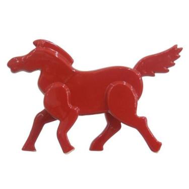 Imagem de Cavalo Decorativo De Cerâmica Vermelho 27X18Cm - Xiamen Deco