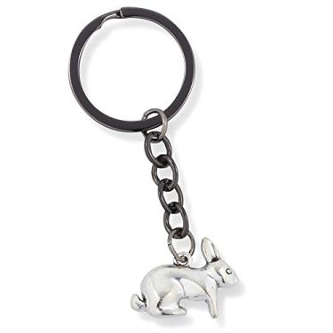 Imagem de EPJ Chaveiro 3D Coelho Coelhinho Metal Prata Cor Coelho Chaveiro