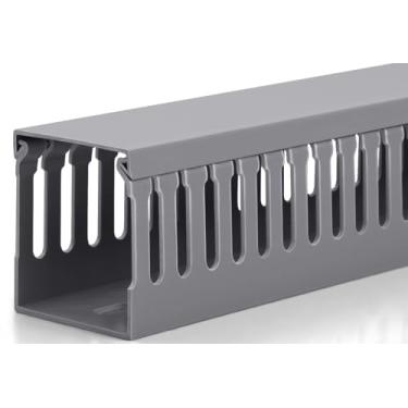 Imagem de Raceway profissional de gerenciamento de cabos de rack de servidor de 172,7 cm (4 x C 17 cm), kit de pista de cabos de grande capacidade de 5 cm x A de 5,8 cm, PVC eletricamente seguro, pista de fio