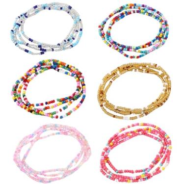 Imagem de Corrente de contas de cintura boho, contas coloridas na barriga, correntes elásticas, contas de cintura africana, joias, biquíni, correntes para o corpo da barriga para mulheres e meninas, Small,