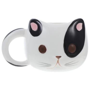 Imagem de PRETYZOOM Caneca De Cerâmica Com Moldagem De Gato Xícara De Cerâmica Para Chá Café E Leite Adorável Xícara De Água Chá Para Beber Cerca De 430Ml