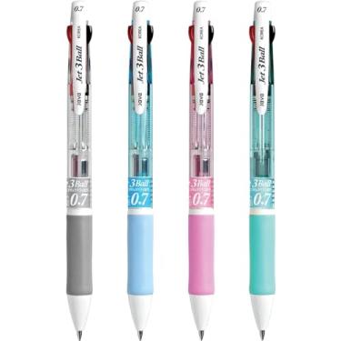 Imagem de Caneta esferográfica Java com várias canetas 3 cores de 0,7 mm para professor de escritório e escola 4 peças