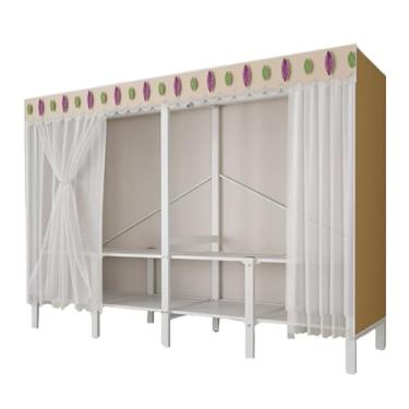 Imagem de Guarda-roupa Armário dobrável portátil para crianças, guarda-roupa com haste suspensa, empilhável, grosso, armário de armazenamento para casa, quarto armário