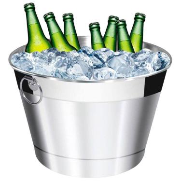 Imagem de Balde De Cerveja E Gelo Grande Em Alumínio Térmico Lixado 10L