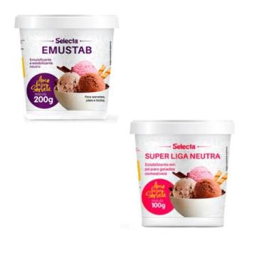Imagem de Emulsificante Emustab E Super Liga Neutra Sorvetes Kit 2 Potes Selecta