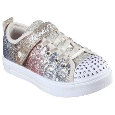 Imagem de Skechers Tênis infantil unissex Twinkle Sparks-Sequin Flash, Prata/ouro, 1 Little Kid
