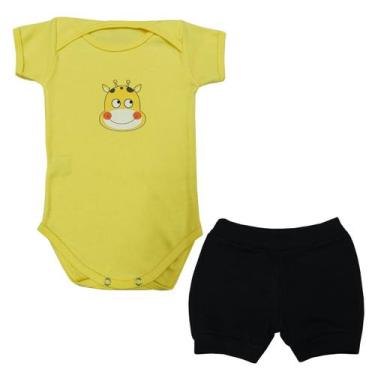 Imagem de Conjunto Body Manga Curta Girafa Bebê + Shorts - Mellane Baby, PP, Ama