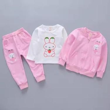 Imagem de Conjunto de Frio Infantil Inverno 3 Peças Casaco, Blusa e Calça Para M
