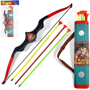 Imagem de Arco E Flecha Infantil Com Bolsa Aljava Lançador + Dardos - Europio