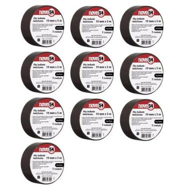 Imagem de Kit 10 fita isolante 19mmx05m preta 954 - VONDER