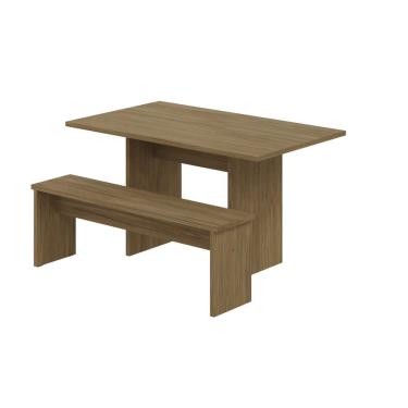 Imagem de Mesa de Jantar 200x80x74cm 2,5cm com 1 Banco Essence Vermont OAK