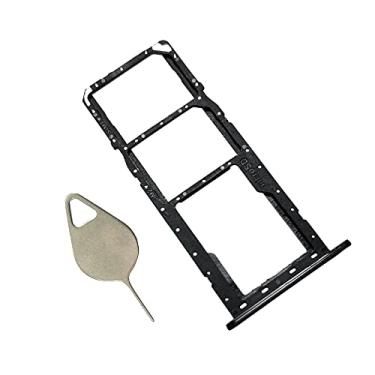 Imagem de Bandeja de cartão SIM duplo A11, substituição do compartimento para cartão MicroSD para Samsung Galaxy A11 2020 SM-A115F A115 A115M (não é adequado para versão única) (preto)