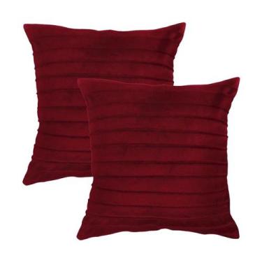 Imagem de Kit 2 Capas para Almofada Drapeada Line em Veludo 43x43 com Enchimento