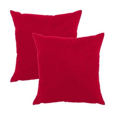 Imagem de Kit 2 Capas para Almofada em Veludo Liso 43x43 com Enchimento 50x50 Vá