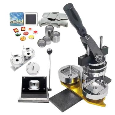 Imagem de Conjunto Profissional Para Fazer BotõEs De íMã De Geladeira, 50 * 50 Mm, MáQuina Para Fazer íMãS FotográFicos FaçA Você Mesmo, 2 Conjuntos De Moldes (Quadrados + Redondos) + 150 PeçAs De ConsumíVeis