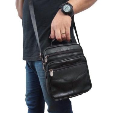 Imagem de Mochila Bolsa De Peito  De Couro Com Usb Para Motoqueiro - NoBrand, Tr