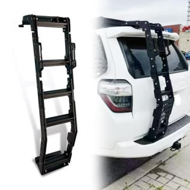 Imagem de Escada traseira de alumínio preto para acesso à escada de teto serve para Toyota 4Runner 2010–2024