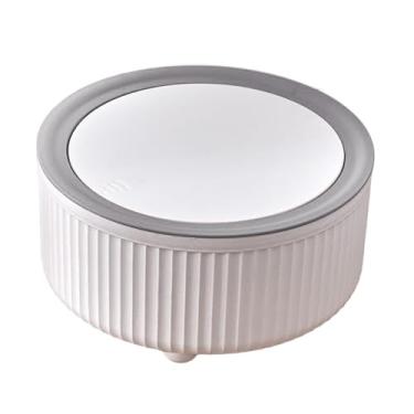 Imagem de Lixeira tipo prensa, cesta de lixo, cesta de lixo tipo prensa para mesa, cozinha, banheiro, vaidade, estudo doméstico, cinza