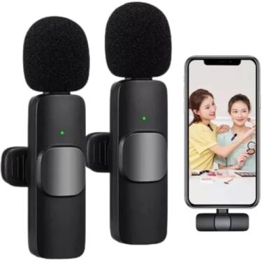 Imagem de Microfone de Lapela Duplo Sem Fio Bluetooth USB-C Compatível com iPhone 15 Todos e Samsung (Microfone Lapela Duplo USB Tipo C)