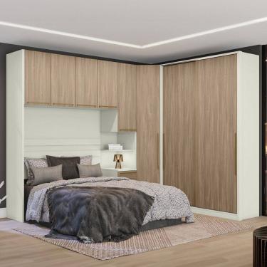 Imagem de Guarda-Roupa Casal Modulado Seletto 8 Portas 6 Gavetas Me24 Areia/Jequitibá - Henn