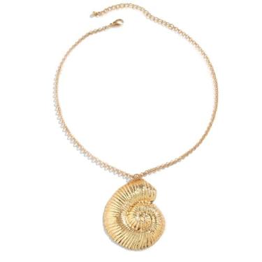 Imagem de BEARJIA Colar de bruxa de concha - colar de concha de sereia, colar de concha do mar, acessórios para fantasia de Halloween, cosplay, suprimentos de festa para mulheres, acessórios de fantasia de