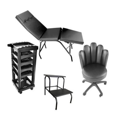 Imagem de Kit Estética Maca Massagem +Mocho pétalas + Carrinho +Escada - HENVIFE