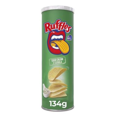 Imagem de Salgadinho a Base de Batata Sour Cream e Cebola Ruffles Tira Onda Elma Chips Tubo - 134g