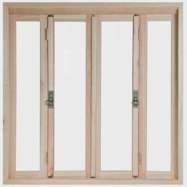 Imagem de Janela de Madeira Pantográfica 100x200cm Com Caixilho 9,4cm ewk 386 Rondosul