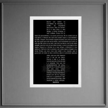 Imagem de Quadro Salmo 91 - Cruz 24X18Cm - Com Vidro