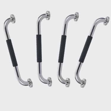 Imagem de Barra de Apoio 30cm Inox Superficie Antiderrapante Kit 4 unidades Idoso Gestante Banhei...