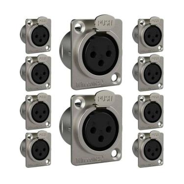 Imagem de Kit 10 Conector XLR Fêmea 3 Polos Wireconex WC1023