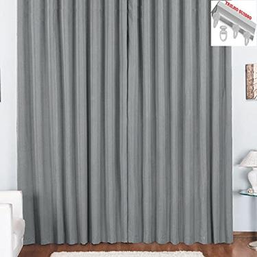 Imagem de Cortina Pryme 4 Metros Sala Quarto em Oxford para Trilho Suisso - Cinza