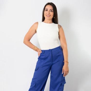 Imagem de Body Feminino Canelado Regata Basico Social Moda Casual - Swiss Boutiq