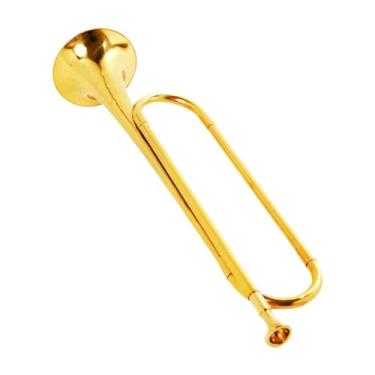 Imagem de simhoa Brague de trompete instrumento da banda de marchando com o bocal de bugle bugle trompete c chave para desempenho de palco