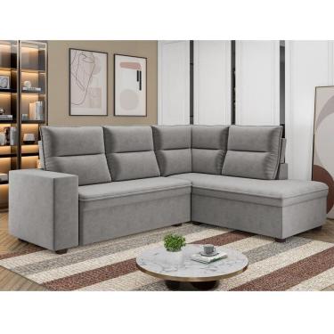 Imagem de Sofá de Canto Tamanho 220cm X 176cm Arruba Cinza