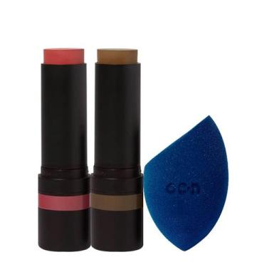 Imagem de Kit Océane Edition Blush Pink Stick Contorno Marrom Médio e Flat Blend