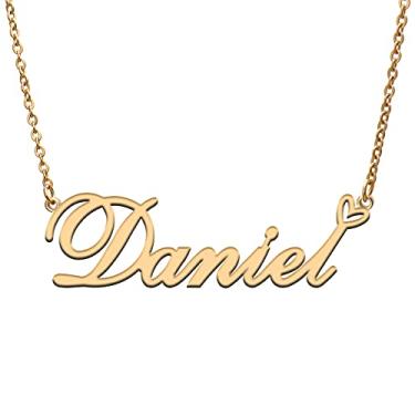 Imagem de RONKAH Colar de nome personalizado personalizado com coração colar de nome personalizado para mulheres colar de moda pessoal melhor presente para menina, mãe, filha, amizade, Natal, aniversário,