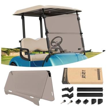 Imagem de 10L0L Para-Brisa De Carrinho Golfe Para Yamaha Drive/G29 A Gasolina Ou Elétrico (Modelos 2007-2016), À Prova Estilhaçamento E Dobrável - Transparente Fumê (Fumê)