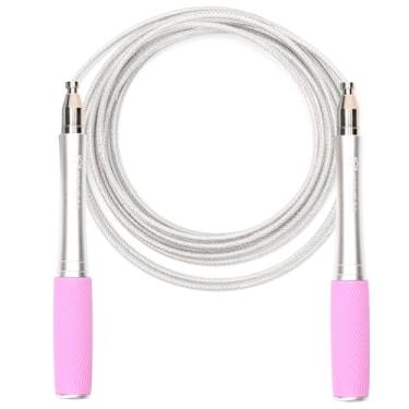 Imagem de Corda de pular para homens e mulheres – Corda de pular ultrarrápida e de alta velocidade – Design autotravante sem parafusos com alças de alumínio e alças texturizadas de silicone – Projetada com